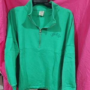 PINK Victoria's Secret Emerald Green Quarter-Zip Hoodie